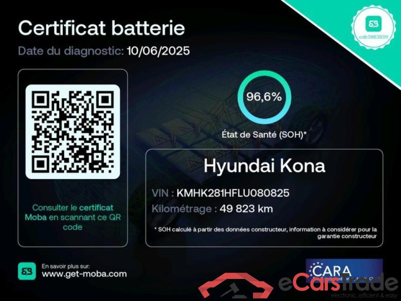 Hyundai ELECTRIQUE 39 kWh 136 ch Intuitive HYUNDAI Kona / 2017 / 5P / SUV ELECTRIQUE 39 kWh 136 ch Intuitive #2